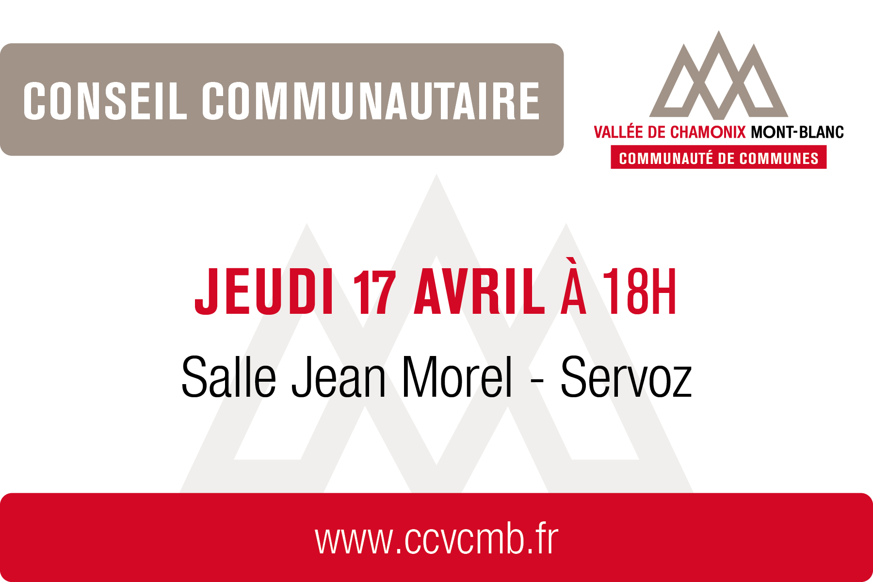 Conseil communautaire Jeudi 17 avril 2025 à Servoz