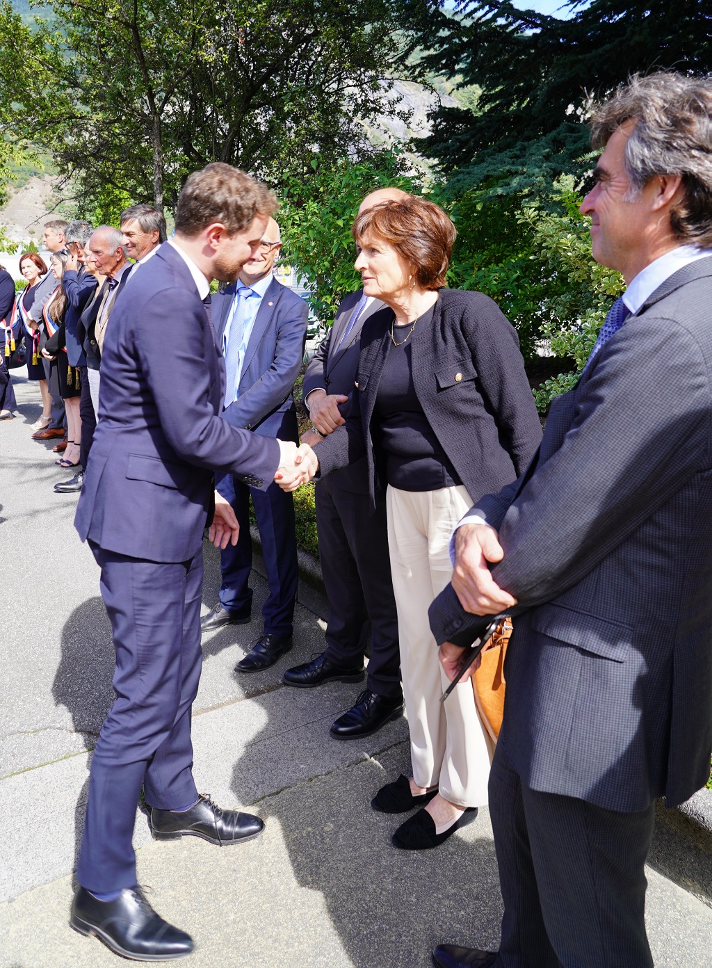 Éric Fournier et Ghislaine Bossonney rencontrent Clément Beaune à Saint-Jean-de-Maurienne le 31 août 2023