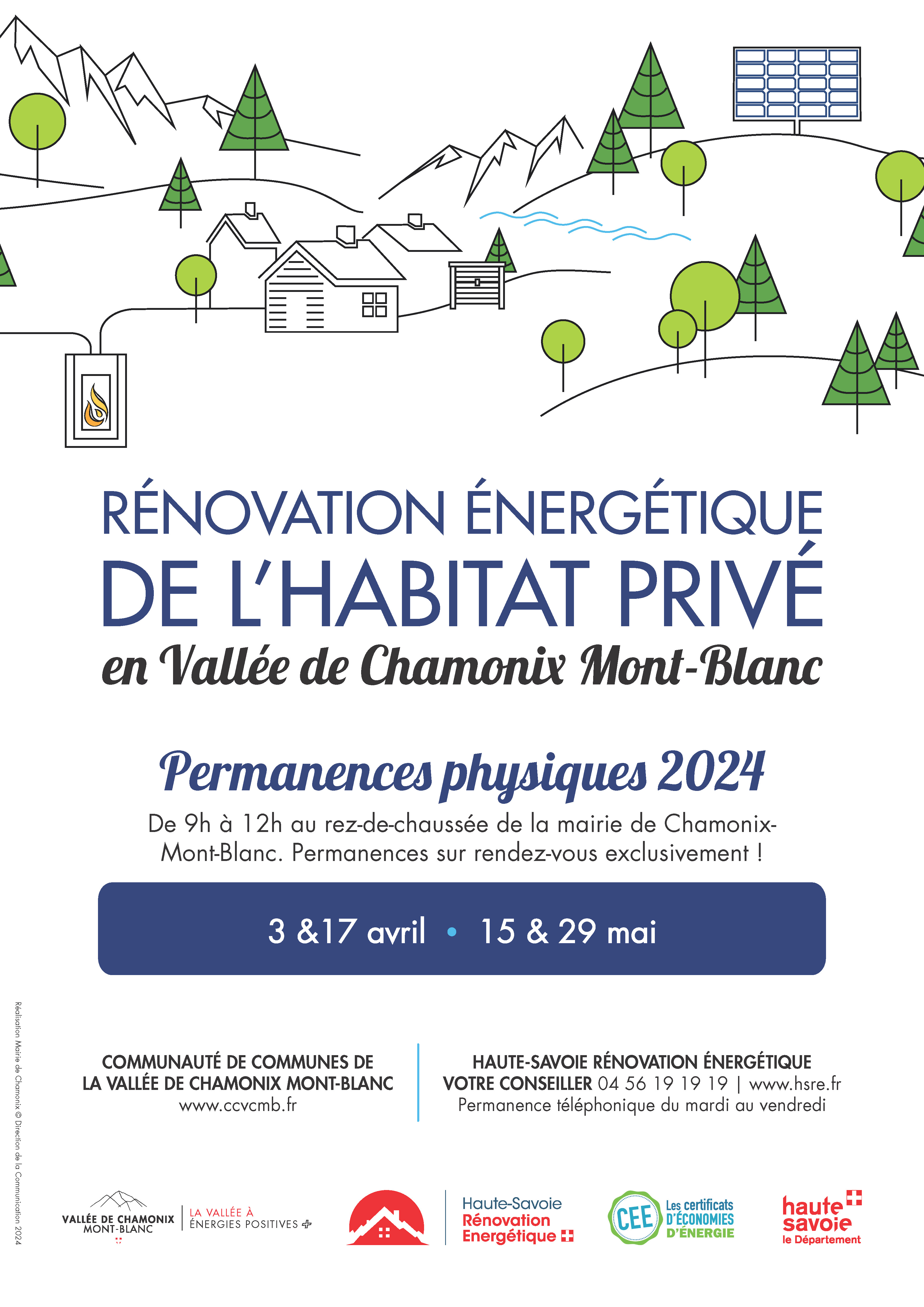 Rénovation énergétique de l'habitat : Permanences avril-mai 2024