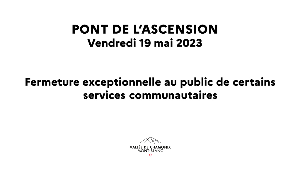 Fermeture/ouverture des services pour l'Ascension 2023