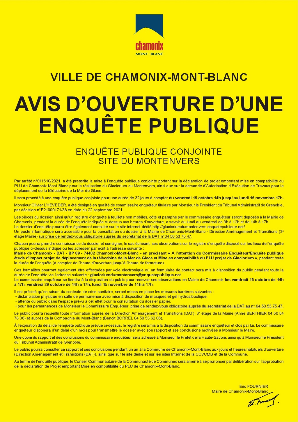 Site du Montenvers: enquête publique pour le glaciorium et la télécabine de la mer de Glace.