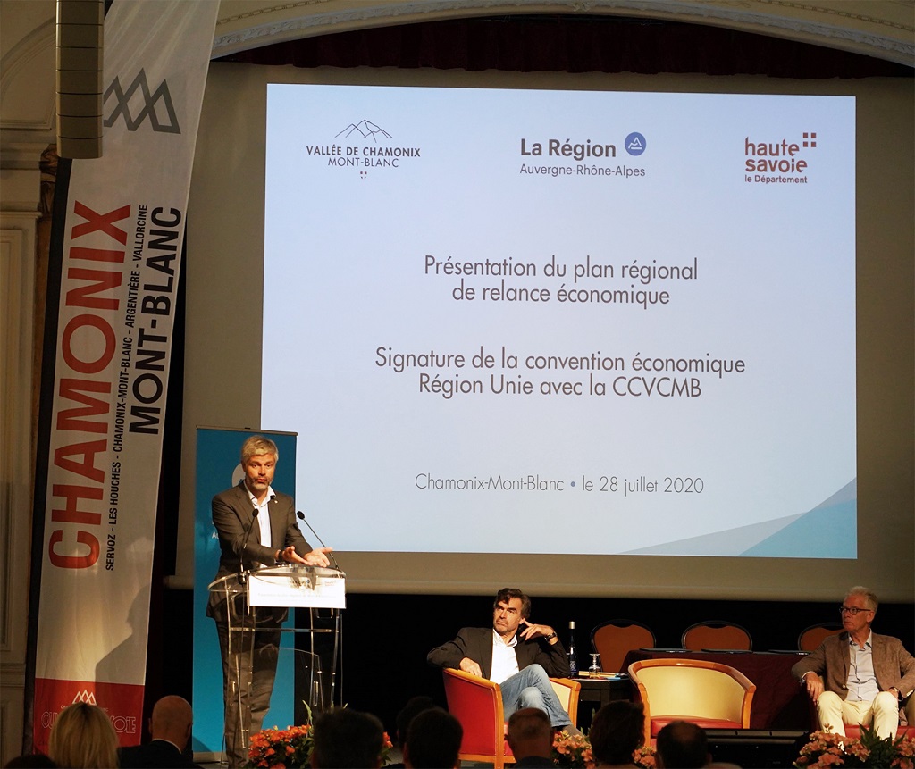 UN PARTENARIAT ETABLI PAR LA VALLEE DE CHAMONIX AVEC LA REGION ET LE DEPARTEMENT POUR SOUTENIR ET RELANCER LES ACTIVITES DU TERRITOIRE