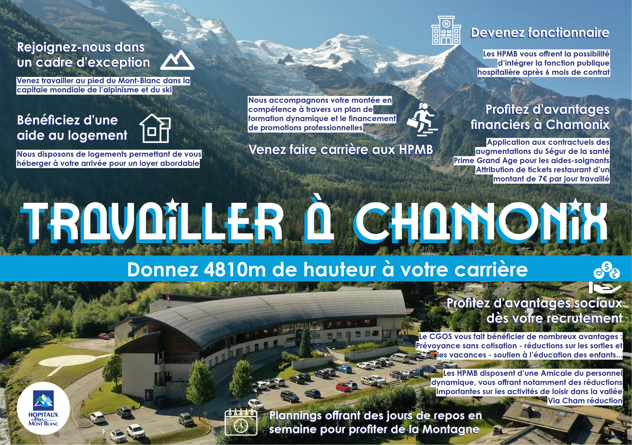  L’ hôpital de Chamonix-Mont-Blanc recrute ! Hiver 2024