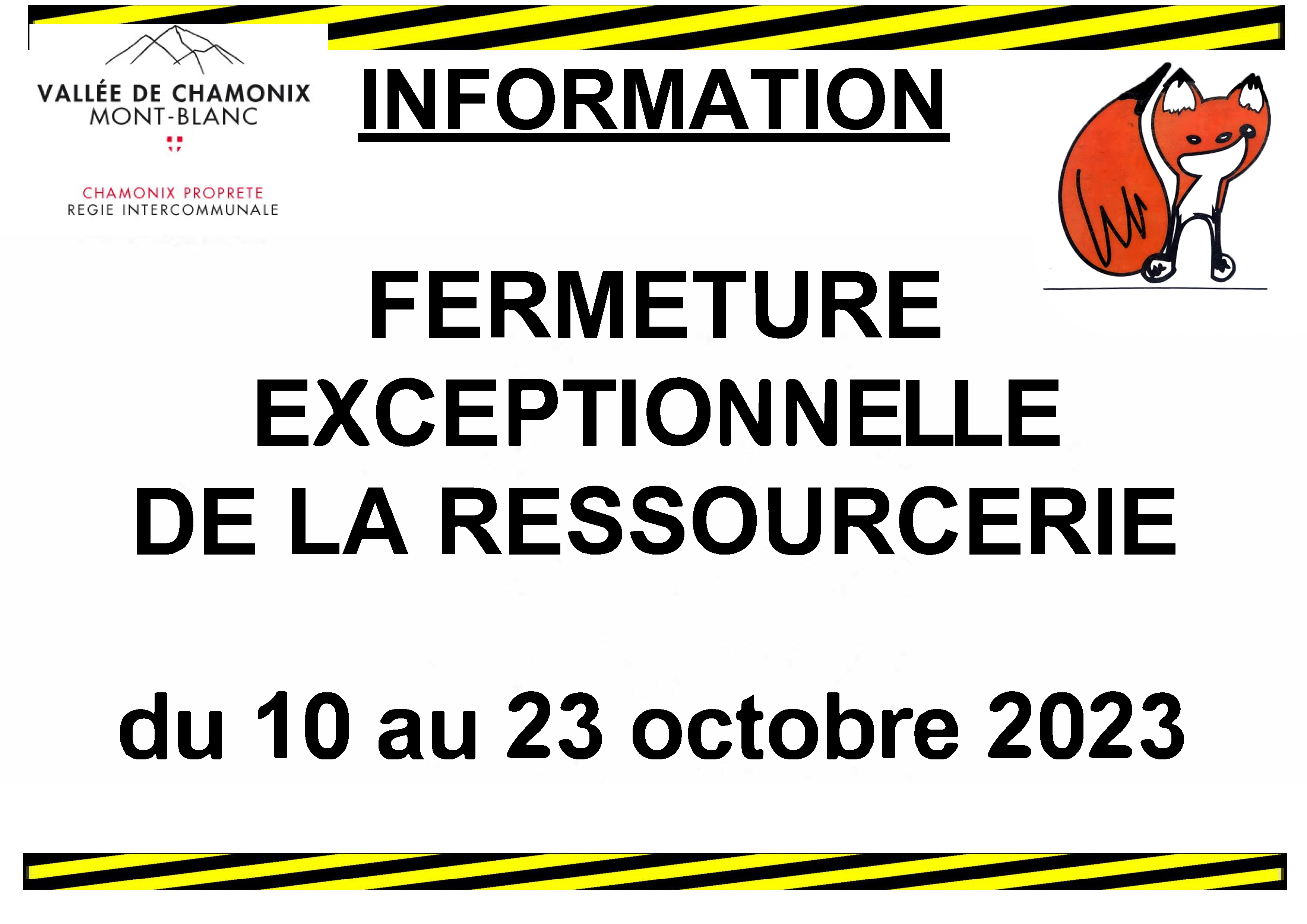 Fermeture exceptionnelle de la ressourcerie du 10 au 23 octobre 2023.