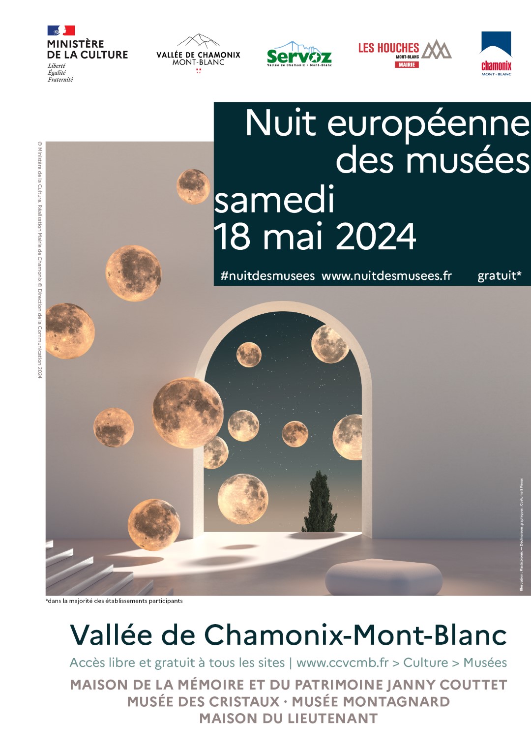 Affiche Nuit Européenne des Musées 2024 Vallée de Chamonix-Mont-Blanc