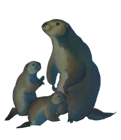Marmotte et ses petits