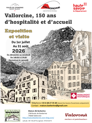 Affiche de l'exposition temporaire Vallorcine 150 ans d'hospitalité et d'accueil
